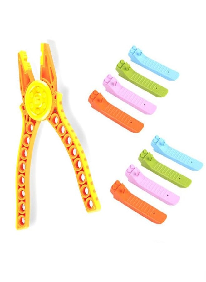 سكويشي مجموعة فواصل الطوب المرنة المكونة من 9 قطع، كلاسيكية مع كماشة، أداة أساسية لعشاق البناء، تفكيك فعال للطوب، حجم صغير لسهولة التخزين - Image 1